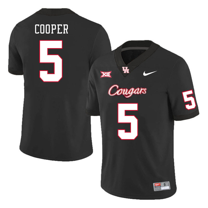 Men #5 Keith Cooper Houston Cougars College Football Jerseys Stitched-Black